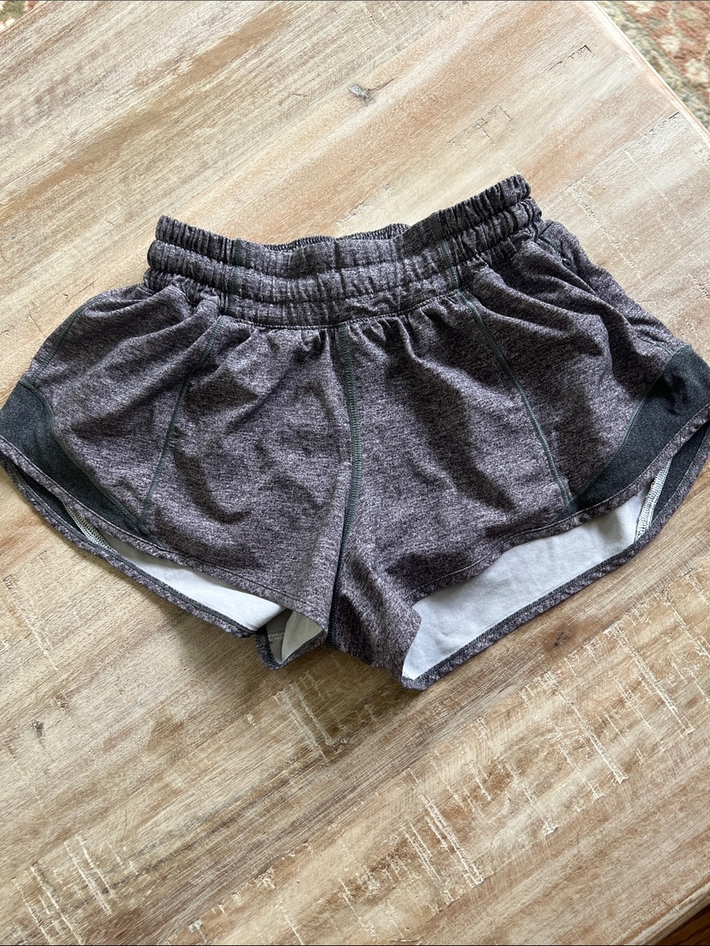 Lululemon Gray Athletic Running Shorts with Gray Stitching - Picture 2 of 2